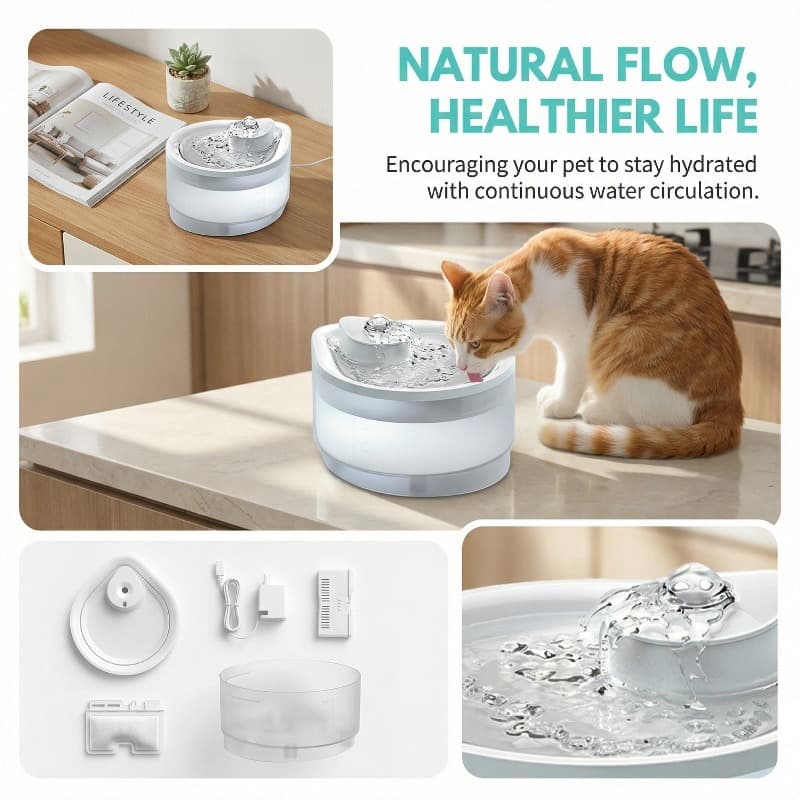 USB Powered 2.5l Automatic Circulating Pet Water Fountain, view 2