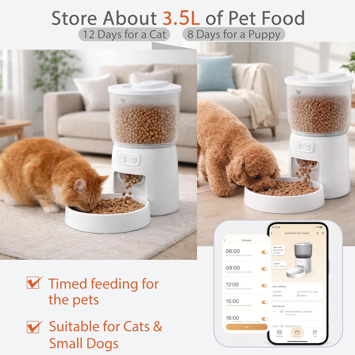 Waithem Wi-Fi Automatic Pet Feeder, view 5