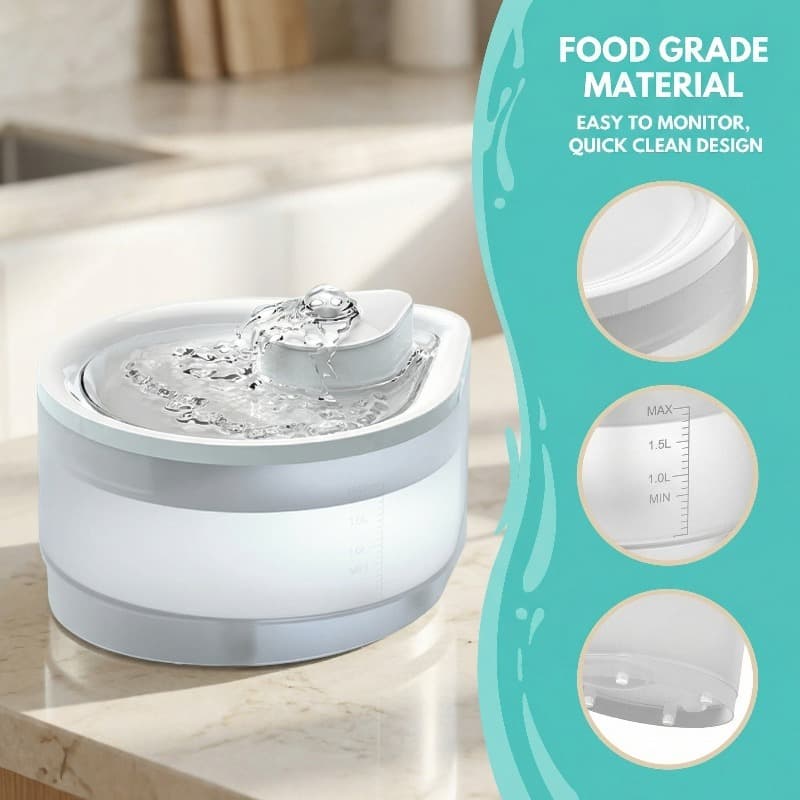 USB Powered 2.5l Automatic Circulating Pet Water Fountain, view 3